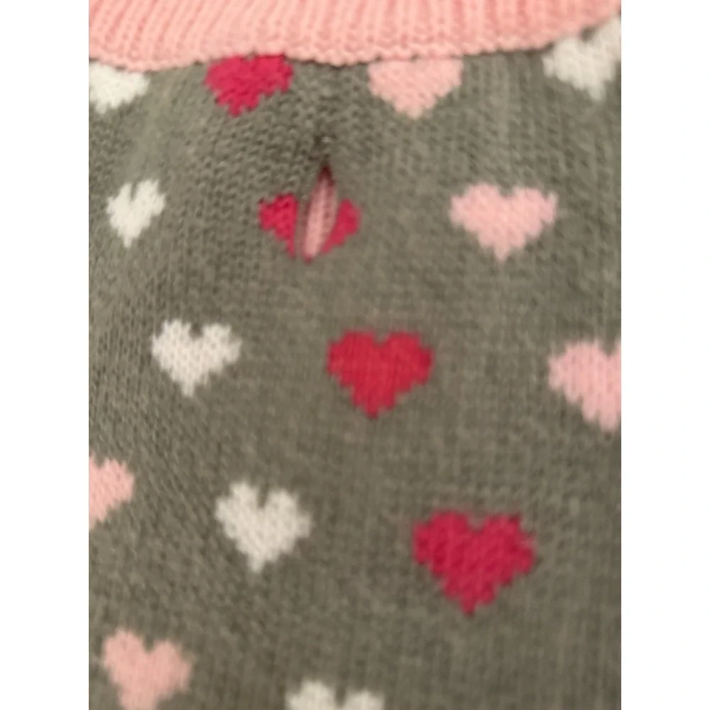 Dog Sweater  HEARTS  Pink  Dog Pet Medium Pretty In Pink Acrylic